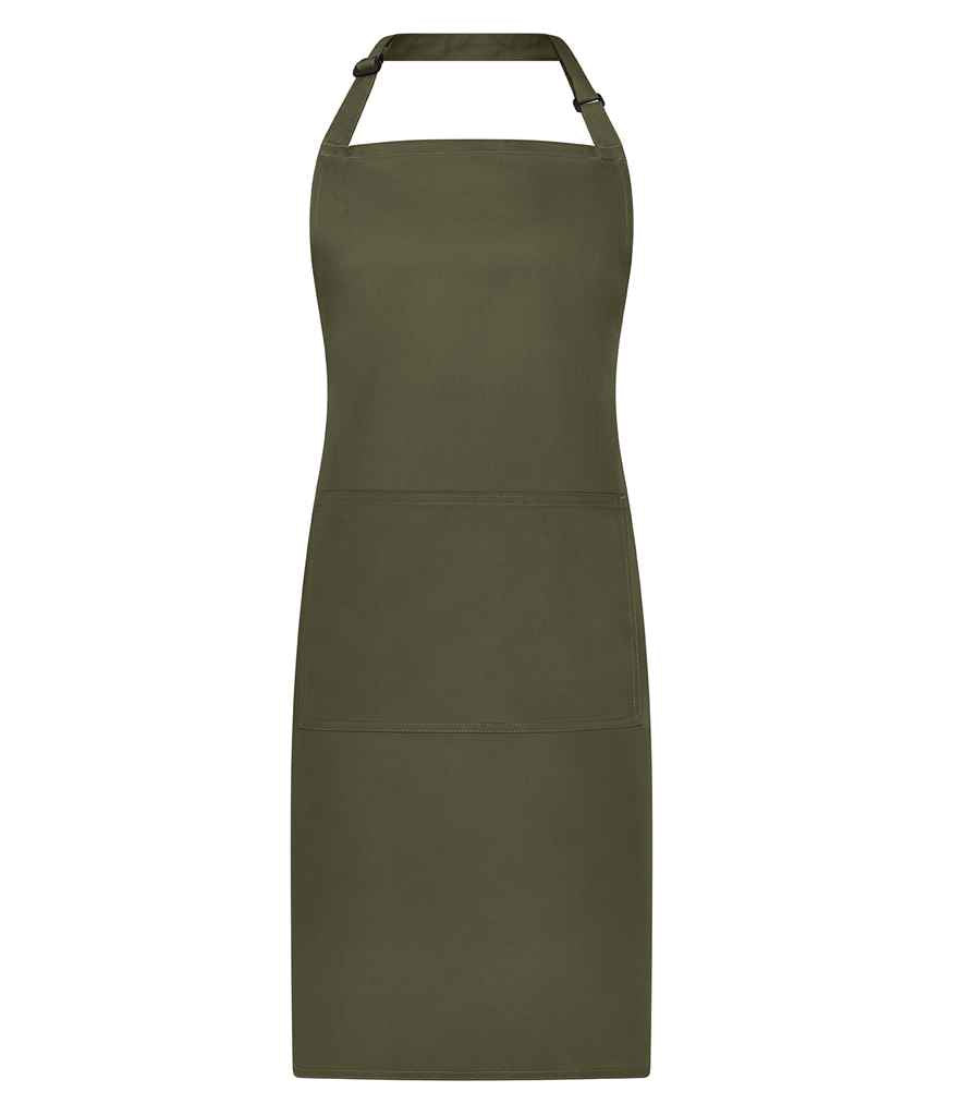 Brand Lab Adjustable Bib Pocket Apron - Olive Green (BR501)