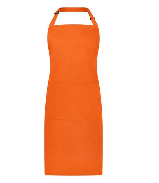 Brand Lab Adjustable Bib Pocket Apron - Orange (BR501)