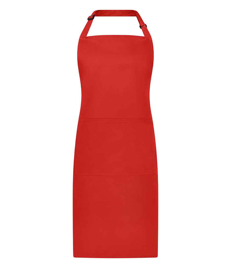 Brand Lab Adjustable Bib Pocket Apron - Red (BR501)