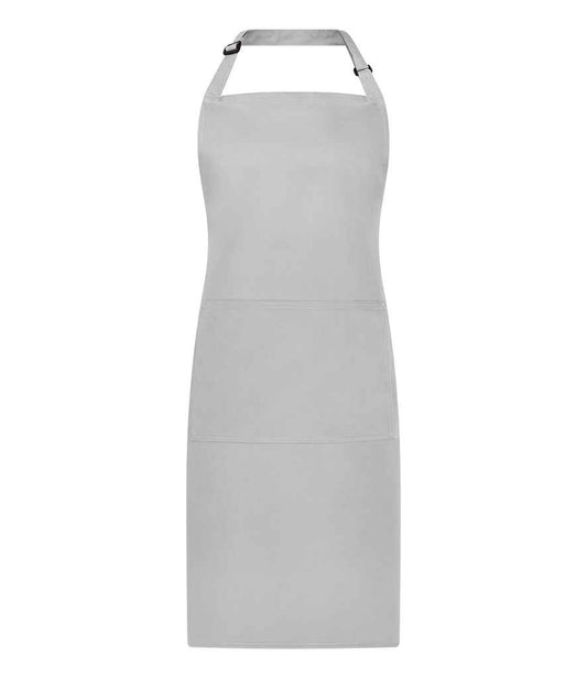 Brand Lab Adjustable Bib Pocket Apron - Silver (BR501)