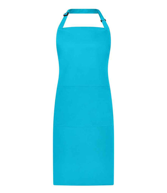 Brand Lab Adjustable Bib Pocket Apron - Turquoise Blue (BR501)