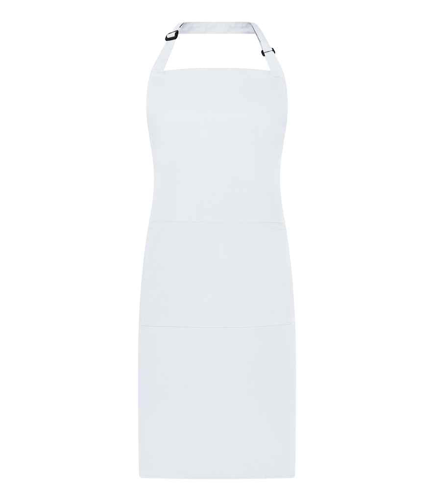 Brand Lab Adjustable Bib Pocket Apron - White (BR501)