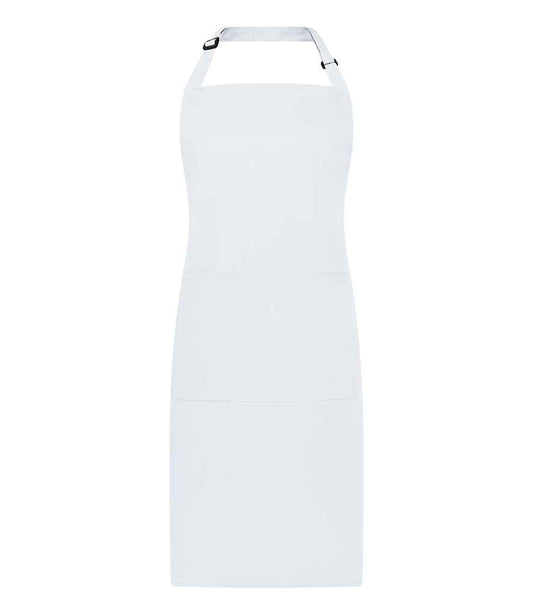 Brand Lab Adjustable Bib Pocket Apron - White (BR501)