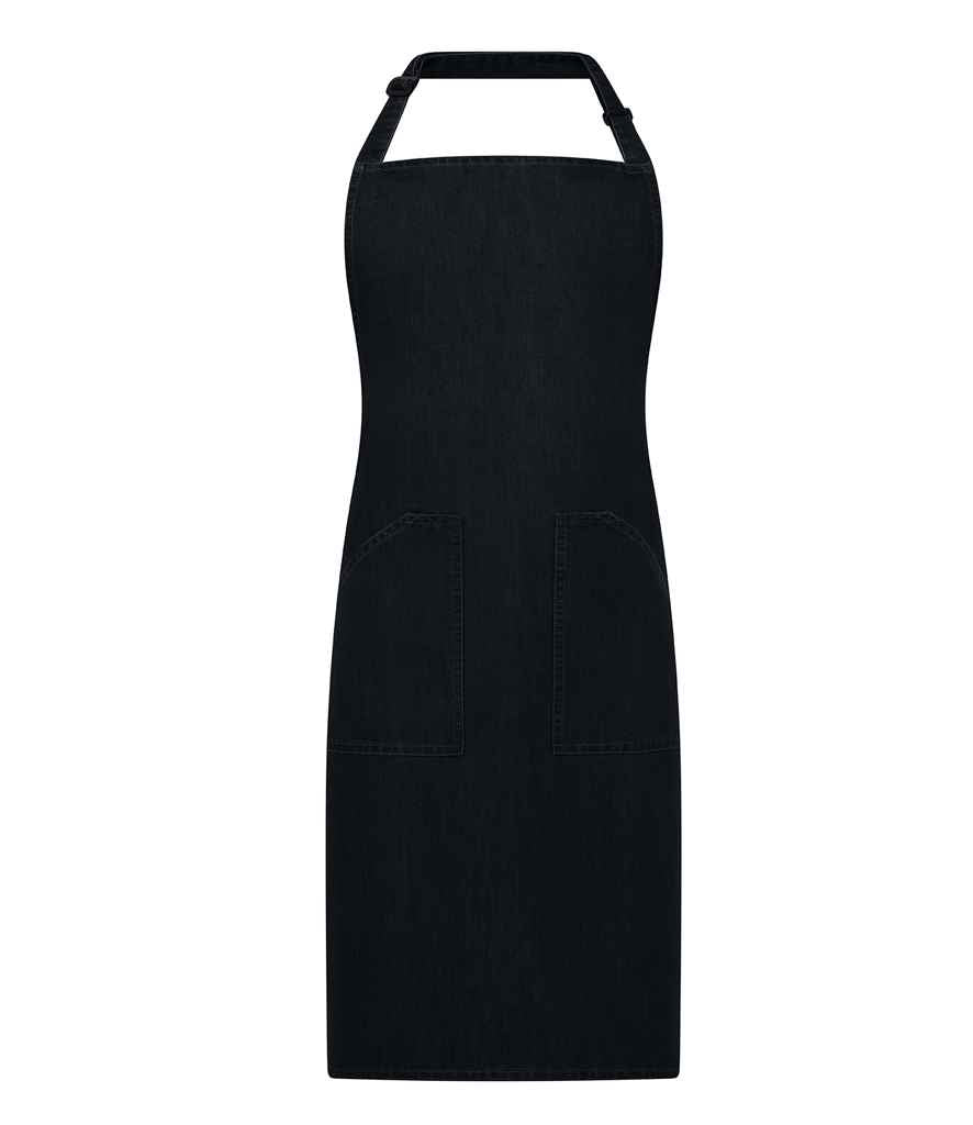 Brand Lab Denim Adjustable Bib Pocket Apron - Black Denim (BR504)