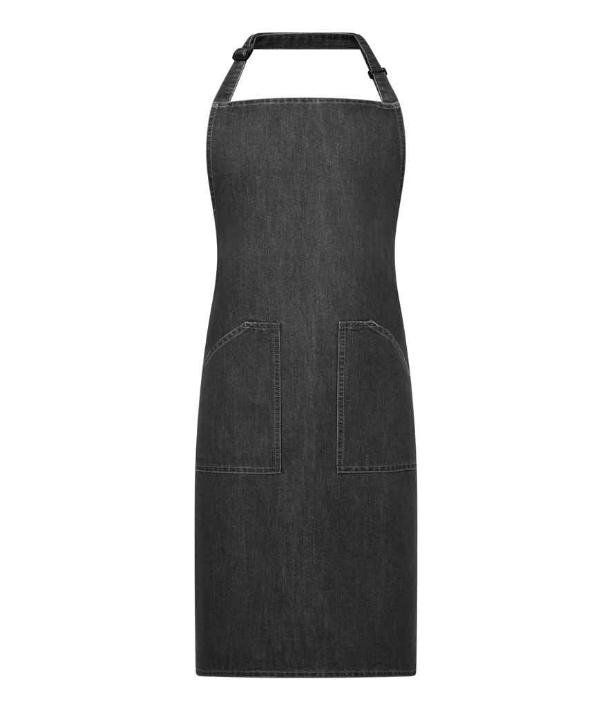 Brand Lab Denim Adjustable Bib Pocket Apron - Grey Denim (BR504)