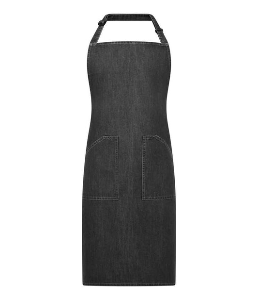 Brand Lab Denim Adjustable Bib Pocket Apron - Grey Denim (BR504)