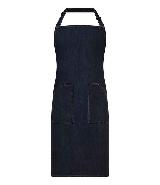 Brand Lab Denim Adjustable Bib Pocket Apron - Indigo Denim (BR504)
