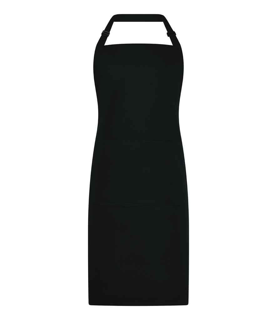 Brand Lab Organic/Recycled Bib Pocket Apron - Black (BR550)