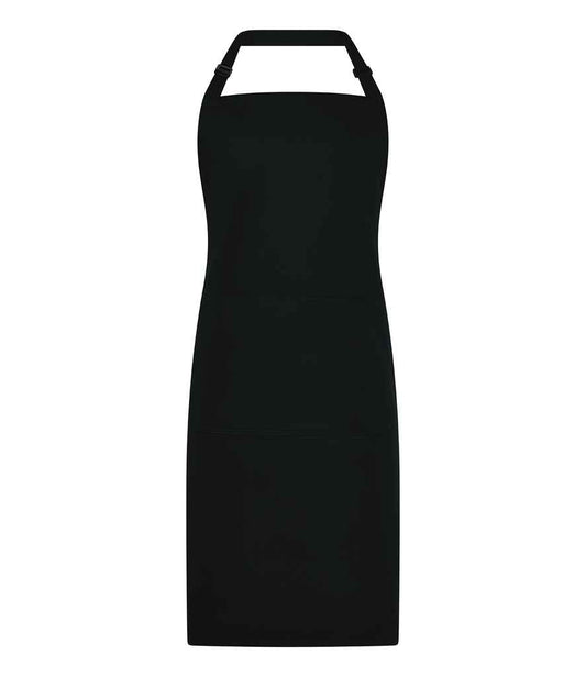 Brand Lab Organic/Recycled Bib Pocket Apron - Black (BR550)