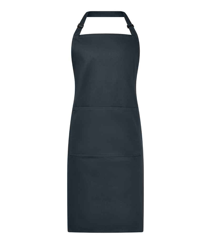 Brand Lab Organic/Recycled Bib Pocket Apron - Charcoal (BR550)
