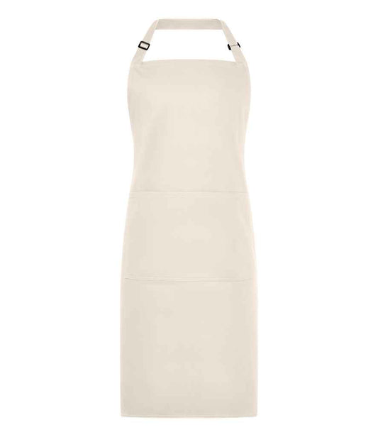 Brand Lab Organic/Recycled Bib Pocket Apron - Natural (BR550)