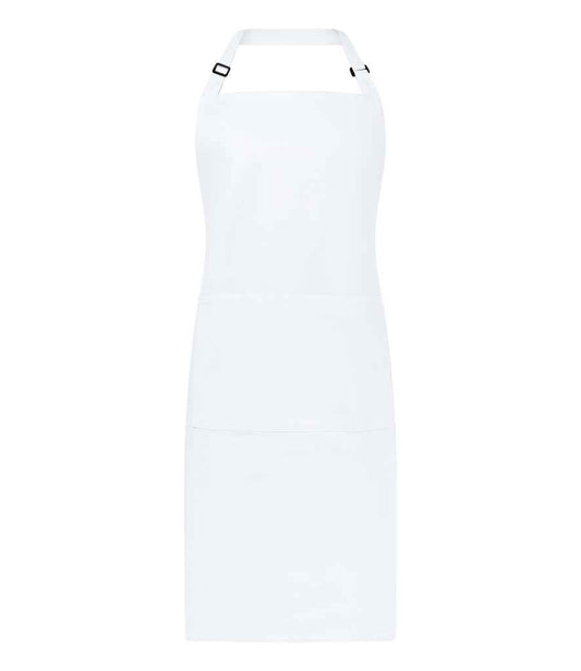 Brand Lab Organic/Recycled Bib Pocket Apron - White (BR550)