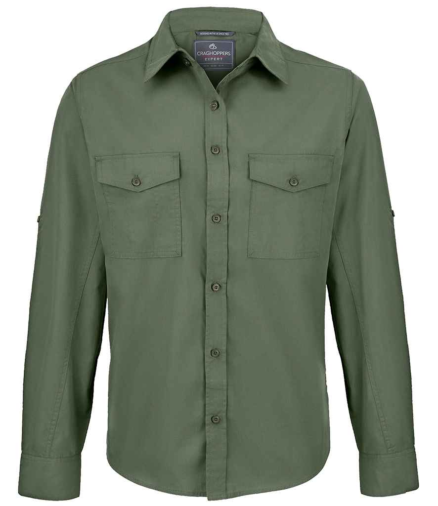 Craghoppers Expert Kiwi Long Sleeve Shirt - Dark Cedar Green (CR540)