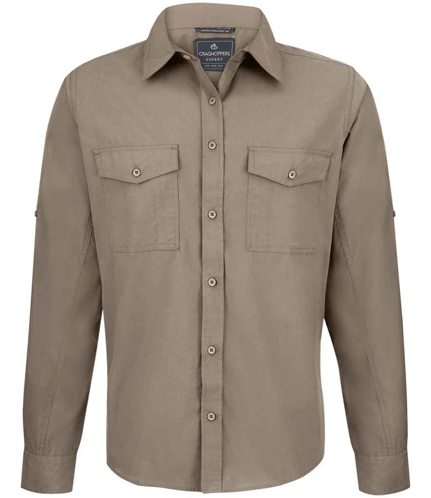 Craghoppers Expert Kiwi Long Sleeve Shirt - Pebble (CR540)