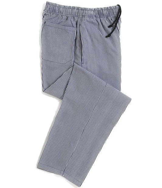 Dennys Unisex Elasticated Chef's Trousers - Blue/White (DE020)
