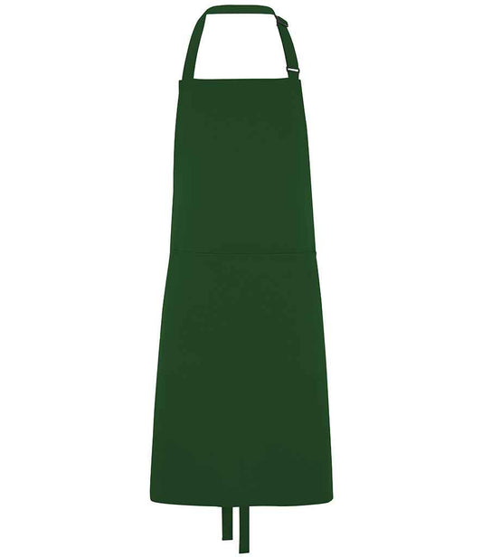 Dennys Polyester Bib Apron with Pocket - Bottle Green (DE101)