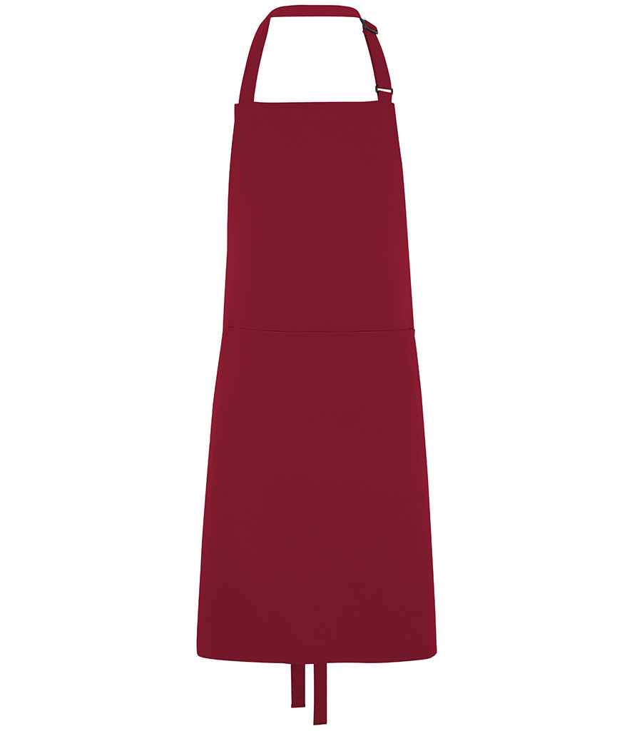 Dennys Polyester Bib Apron with Pocket - Claret (DE101)
