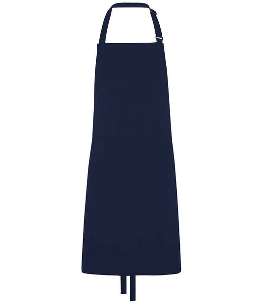 Dennys Polyester Bib Apron with Pocket - Navy (DE101)