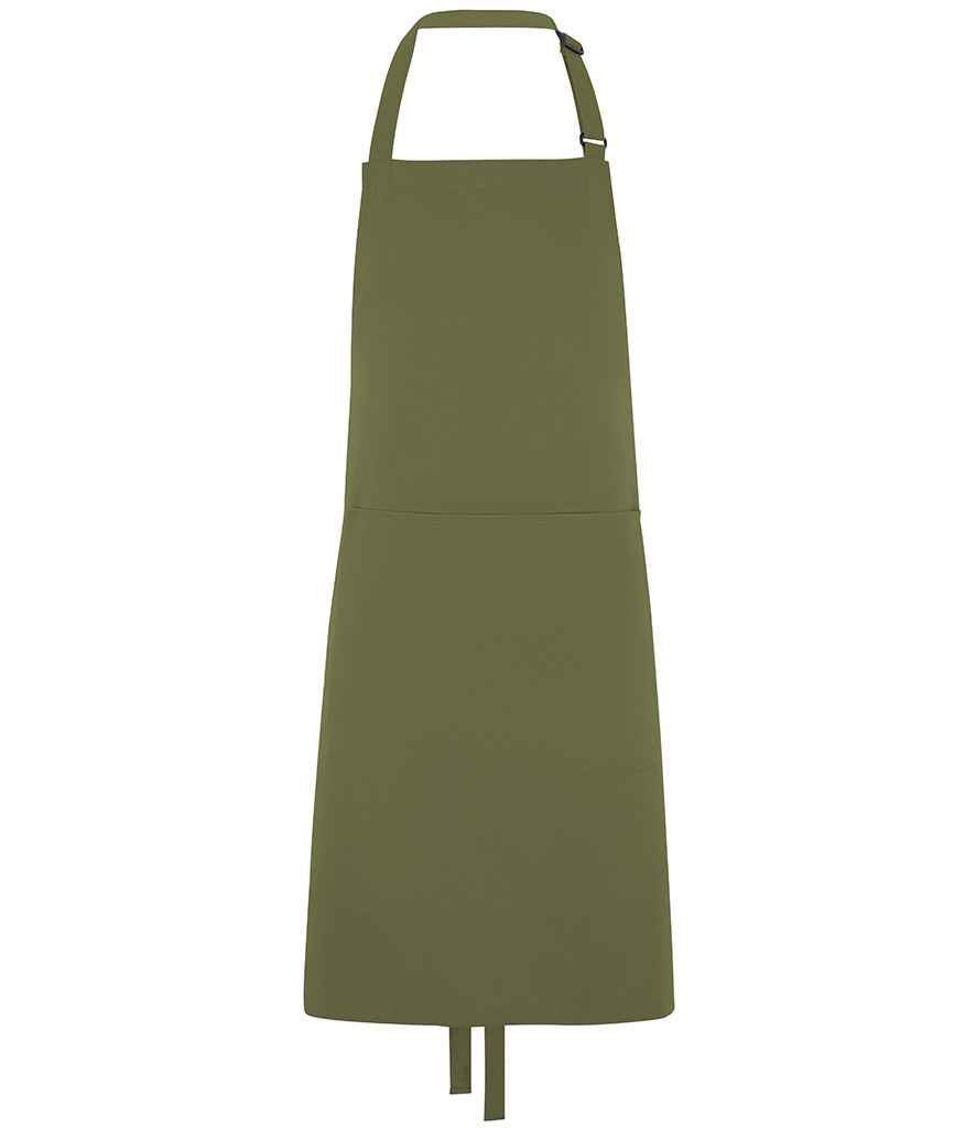 Dennys Polyester Bib Apron with Pocket - Olive Green (DE101)