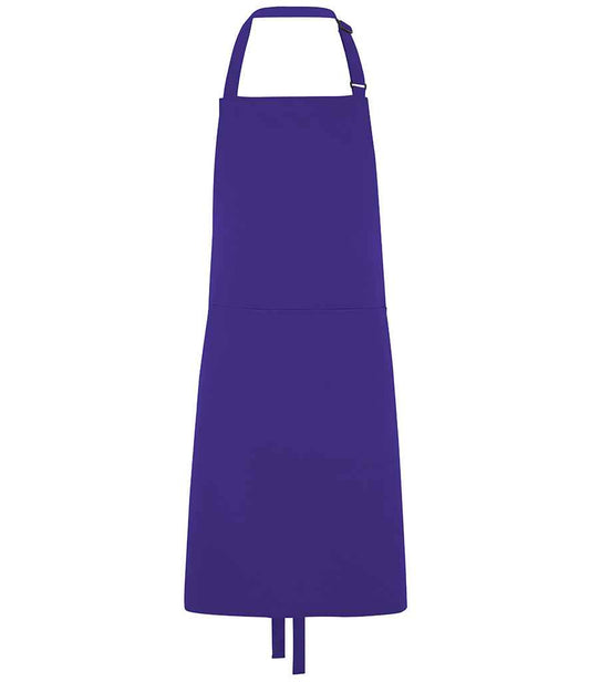 Dennys Polyester Bib Apron with Pocket - Purple (DE101)