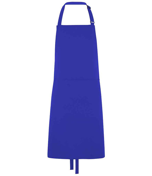 Dennys Polyester Bib Apron with Pocket - Royal Blue (DE101)