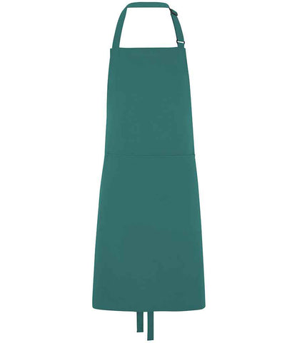 Dennys Polyester Bib Apron with Pocket - Sea Grass (DE101)
