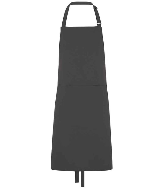 Dennys Polyester Bib Apron with Pocket - Storm Grey (DE101)