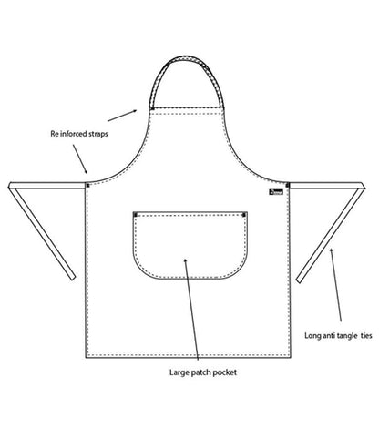 Dennys Bib Apron with Pocket - Black (DE121)