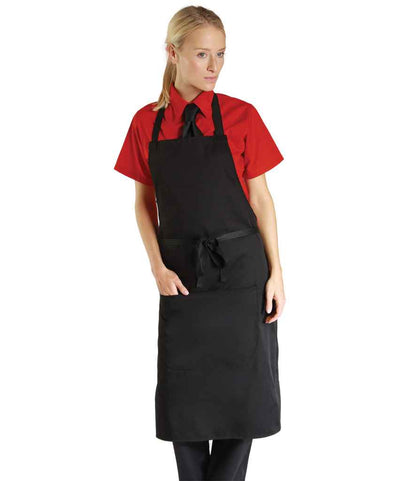 Dennys Bib Apron with Pocket - Black (DE121)