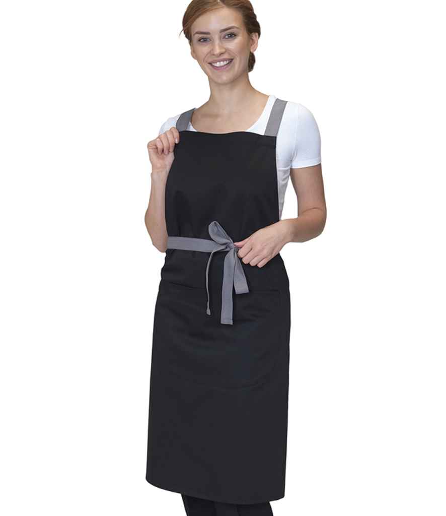 Dennys Cross Back Apron - Black (DE141)