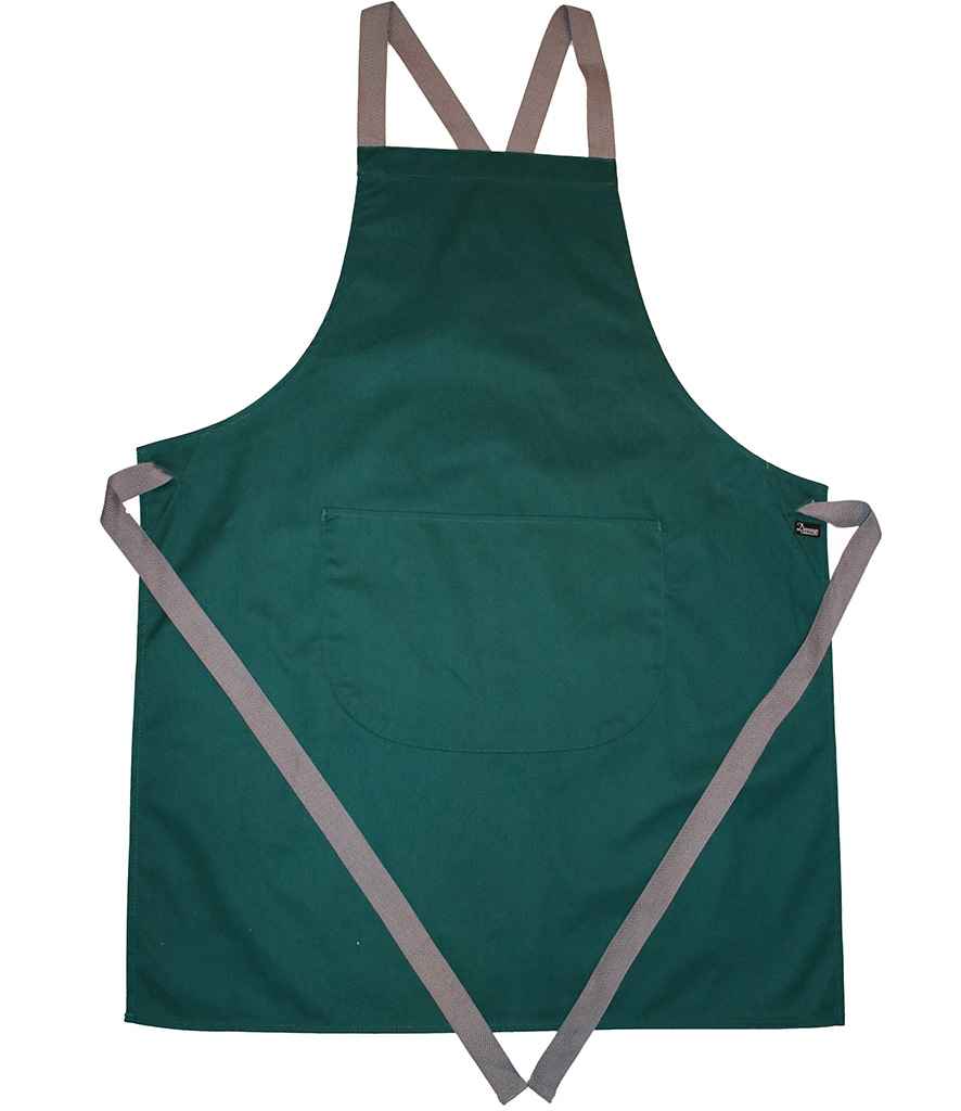 Dennys Cross Back Apron - Bottle Green (DE141)