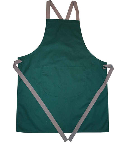Dennys Cross Back Apron - Bottle Green (DE141)