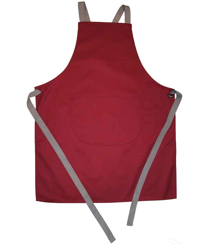Dennys Cross Back Apron - Claret (DE141)