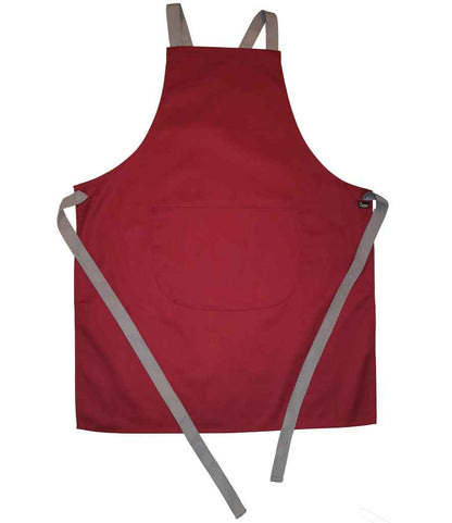 Dennys Cross Back Apron - Claret (DE141)