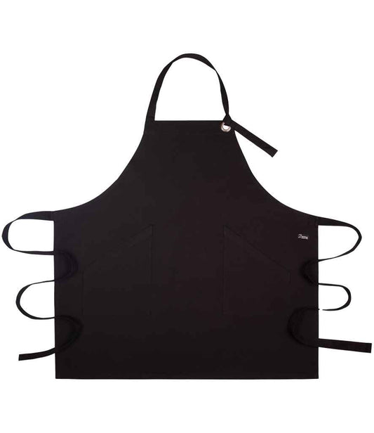 Dennys Canvas Apron with Metal Eyelets - Black (DE142)