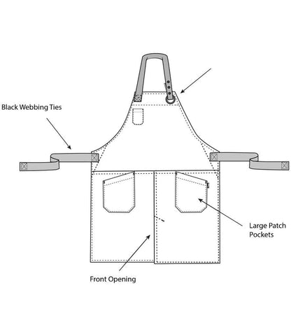 Dennys Canvas Apron with Front Split - Black (DE143)