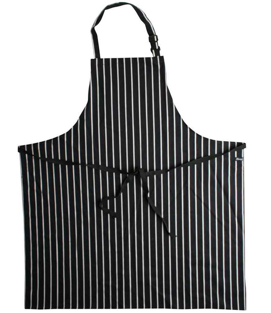 Dennys Stripe Bib Apron - Navy/White (DE145)