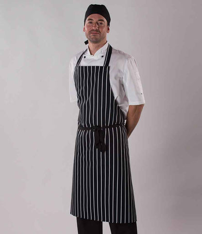 Dennys Stripe Bib Apron - Navy/White (DE145)