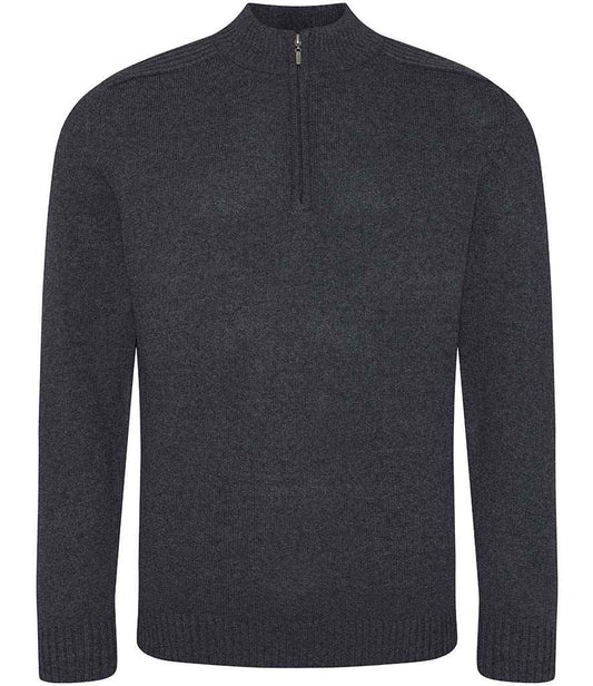 Ecologie Ecologie Unisex Wakhan Zip Neck Sustainable Sweater - Charcoal (EA061)