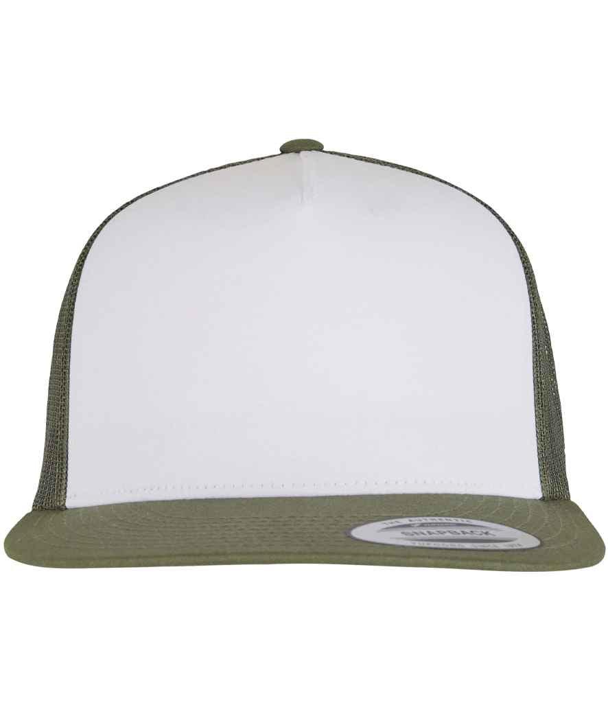 Flexfit Contrast Trucker Cap - Olive Green/White/Loden (F6006W)