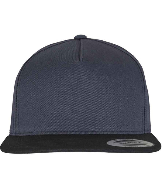 Flexfit Classic 5 Panel Snapback Cap - Navy/Black (F6007)