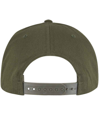 Flexfit Classic 5 Panel Snapback Cap - Olive Green/Black (F6007)