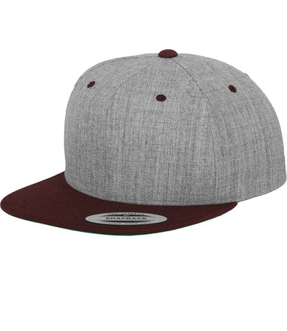 Flexfit Two Tone Classic Snapback Cap - Heather Grey/Maroon (F6089MT)