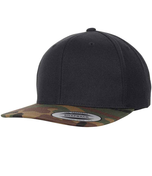 Flexfit Two Tone Classic Camo Snapback Cap - Black/Green Camo (F6089TC)