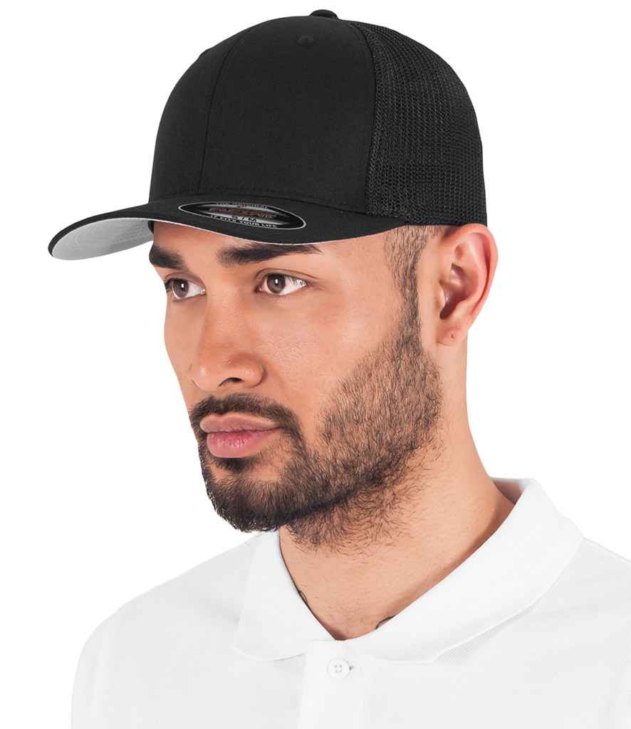 Flexfit Mesh Trucker Cap - Black (F6511)