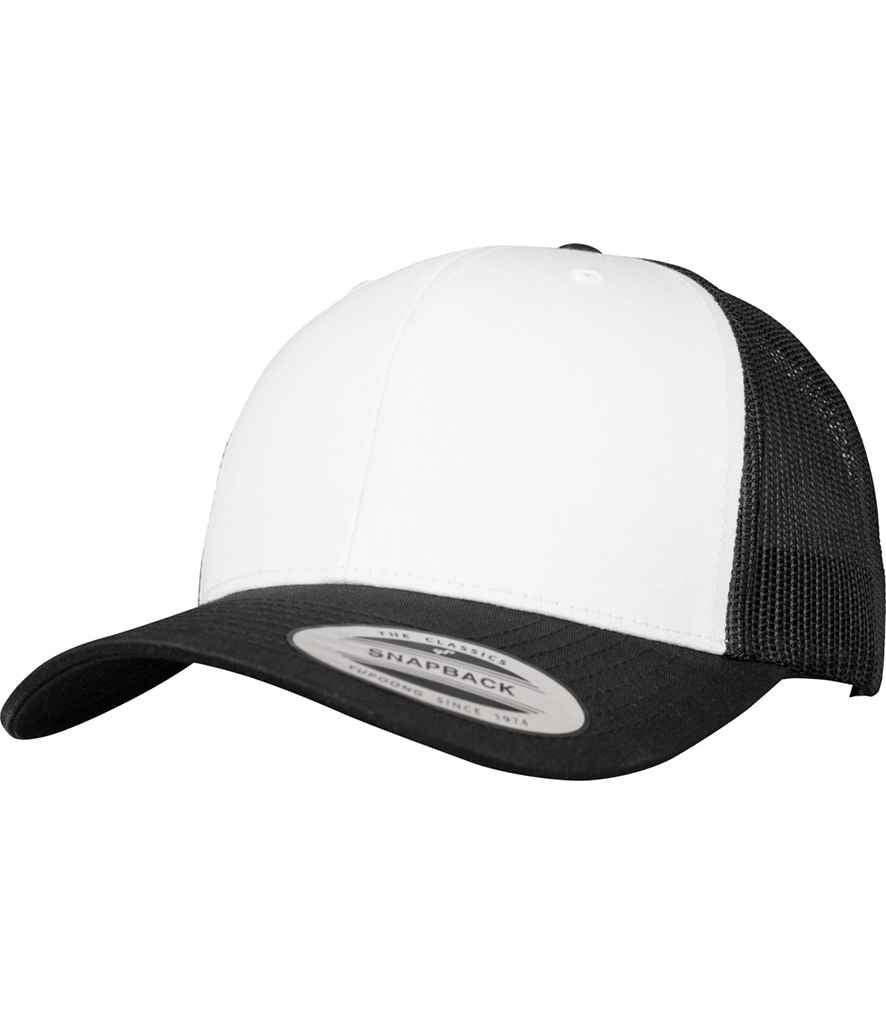 Flexfit Retro Coloured Front Trucker Cap - Black/White (F6606CF)