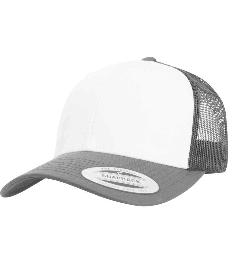 Flexfit Retro Coloured Front Trucker Cap - Dark Grey/White (F6606CF)