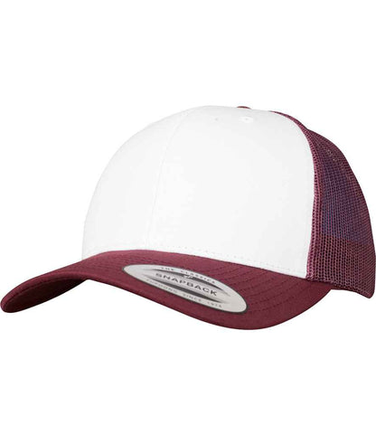 Flexfit Retro Coloured Front Trucker Cap - Maroon/White (F6606CF)