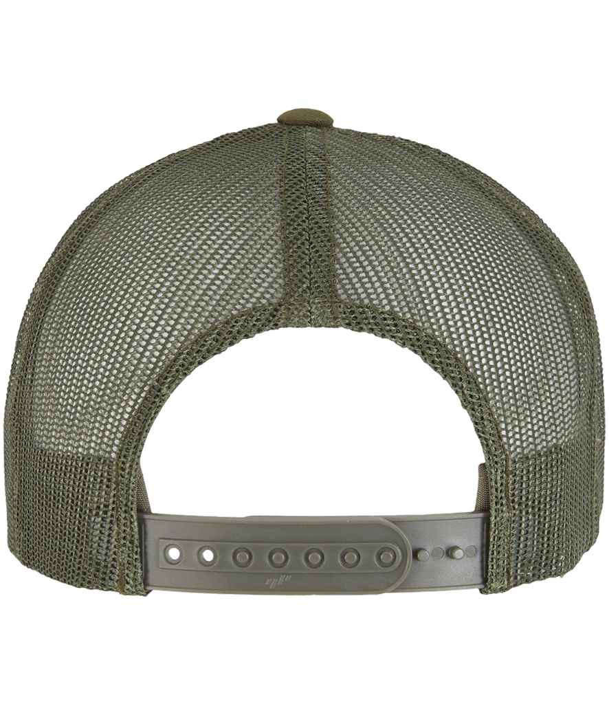 Flexfit Retro Coloured Front Trucker Cap - Moss Green/White/Olive Green (F6606CF)