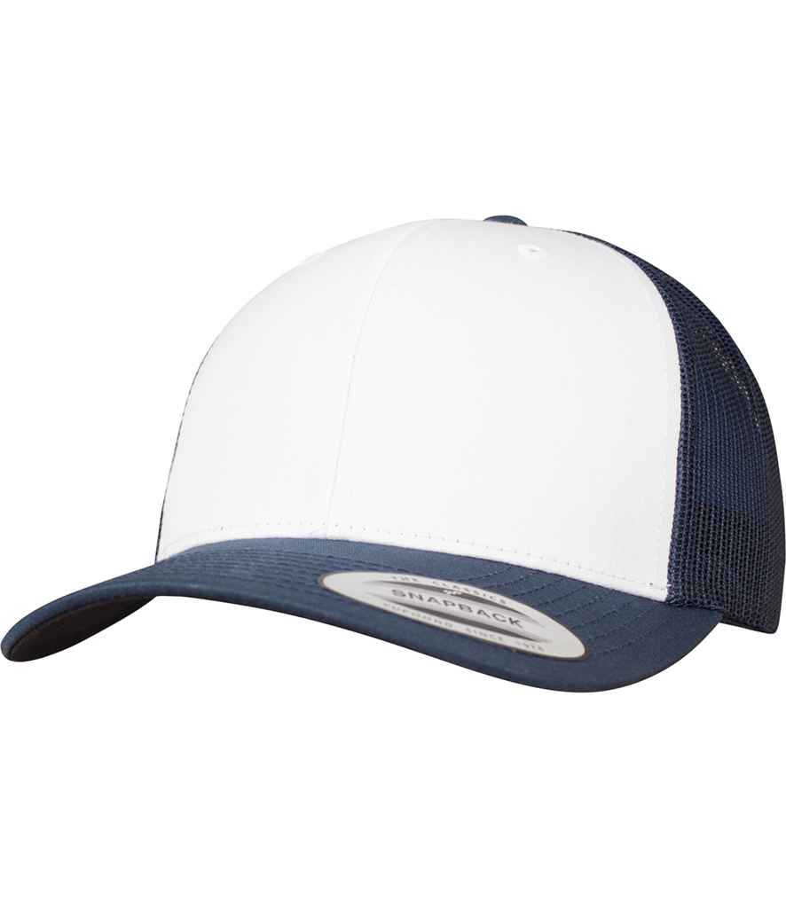 Flexfit Retro Coloured Front Trucker Cap - Navy/White (F6606CF)